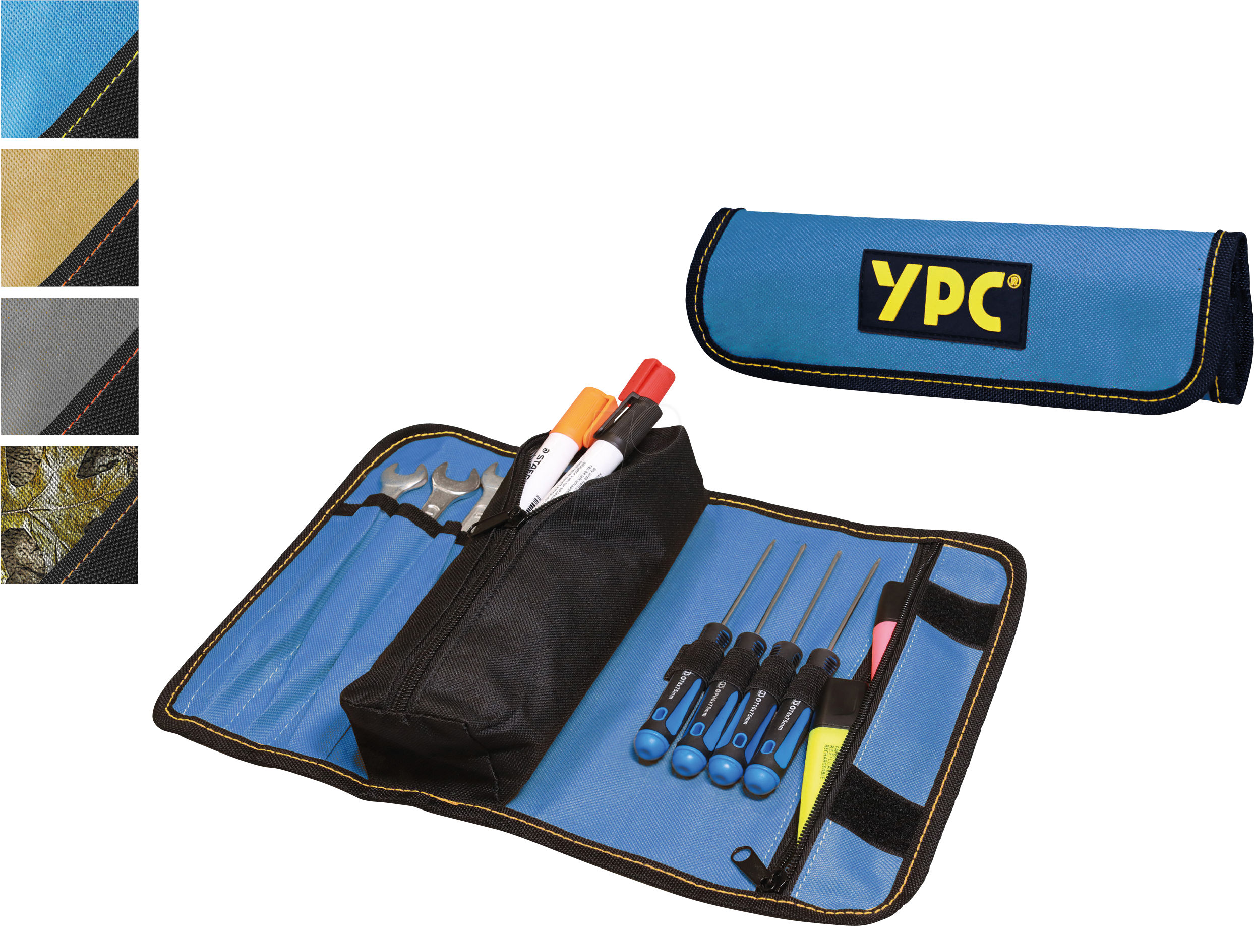 YPC BG00012BKBU - ''VarioRoll M'' Werkzeug Rolltasche, Blau-Schwarz, 36x25cm