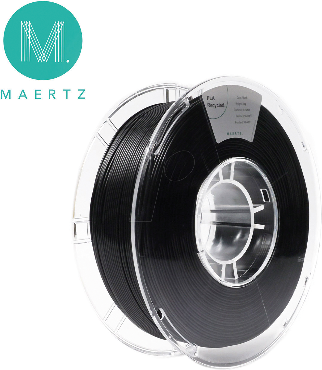 PMMA-1013-001 - Filament, PLA, Recycled, Schwarz, 1,75 mm, 1 kg