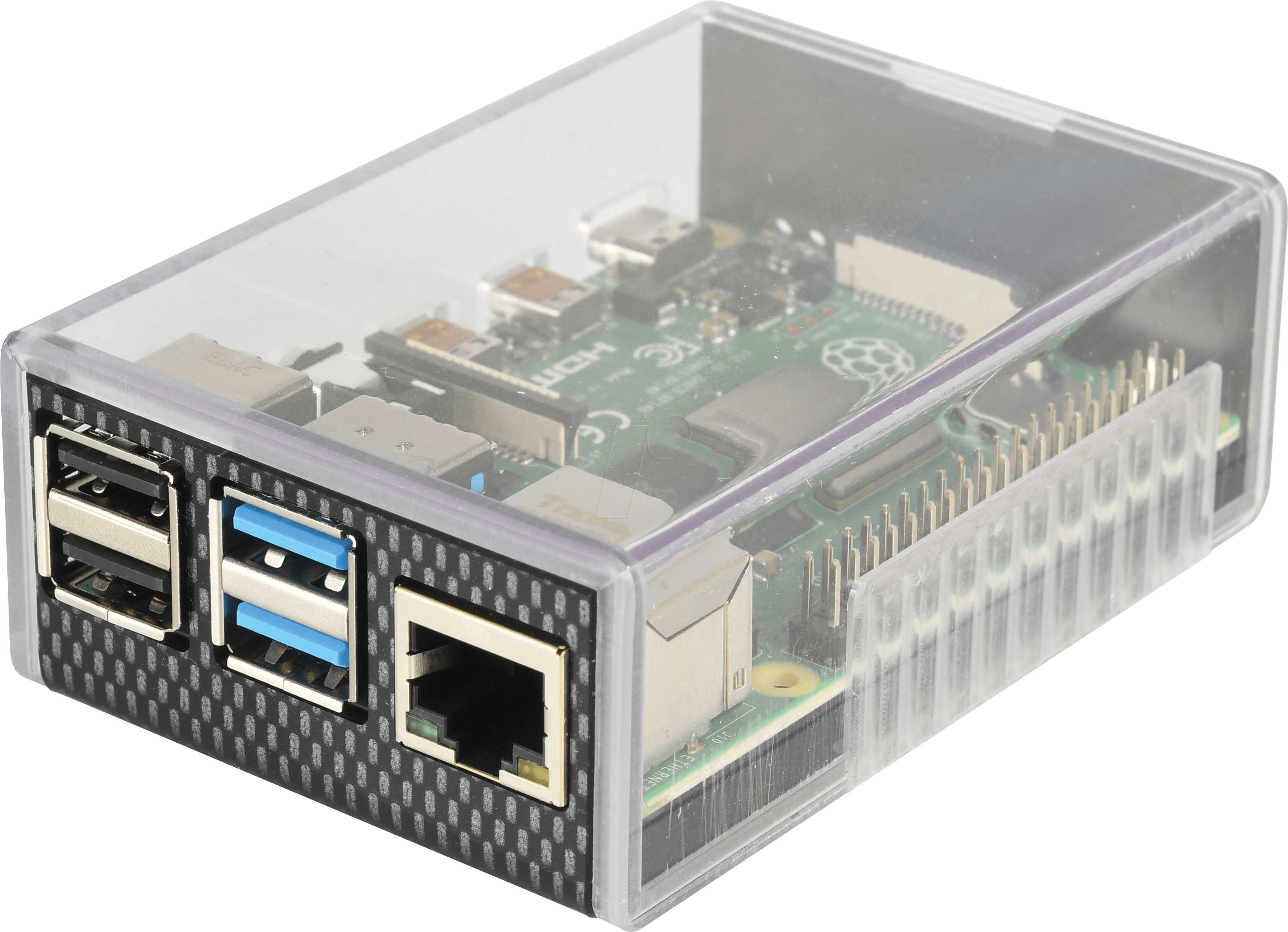RPI CASE CARBON - Gehäuse für Raspberry Pi 4, carbon/transparent