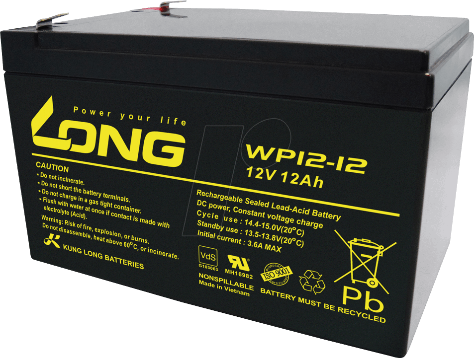 WP 12-12 - Blei-Vlies-Akku, 12 V, 12 Ah