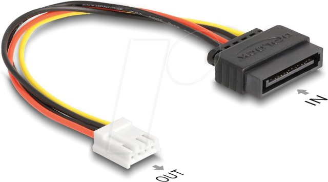 DELOCK 66608 - Power SATA 15 Pin St. > 1x Floppy 4 Pin Bu. 15 cm