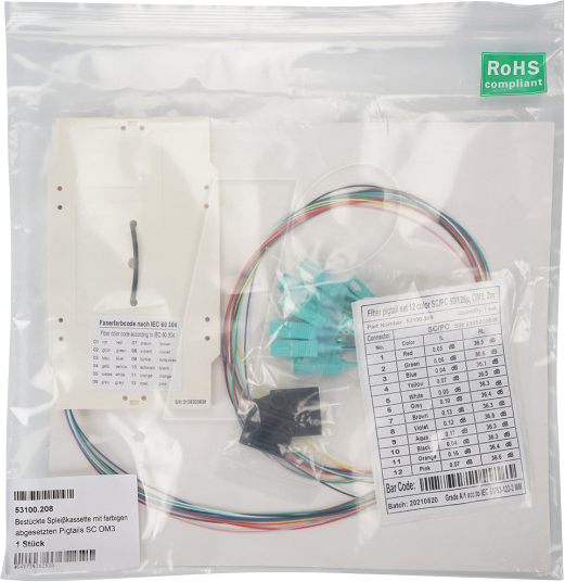 EFB 53100208 - Spleißkassette, bestückt, Pigtails SC OM3