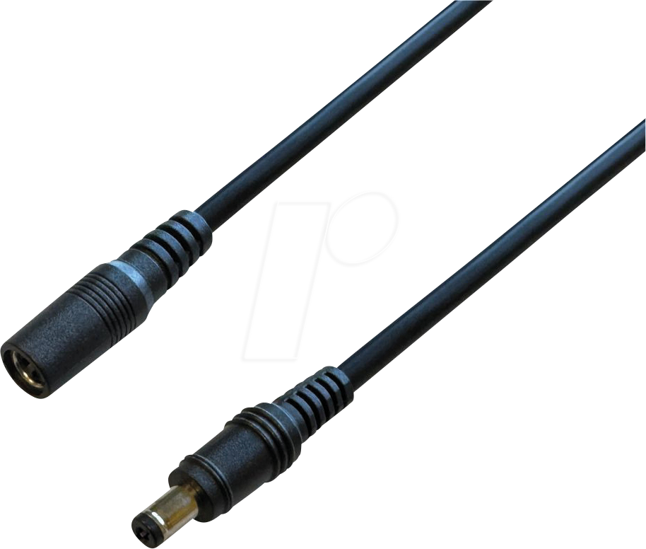 BKL 076109 - DC-Kabel Stecker Kupplung, 2,5/5,5 mm, 5,0 m, 48 V, schwarz