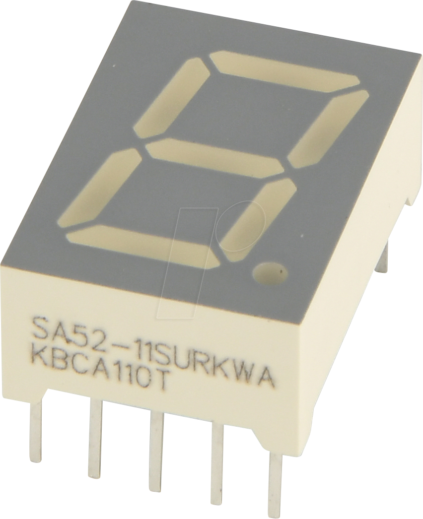 SA52-11SURKWA - 7-Segment-Anzeige, rot, 13,2 mm, gem. Anode