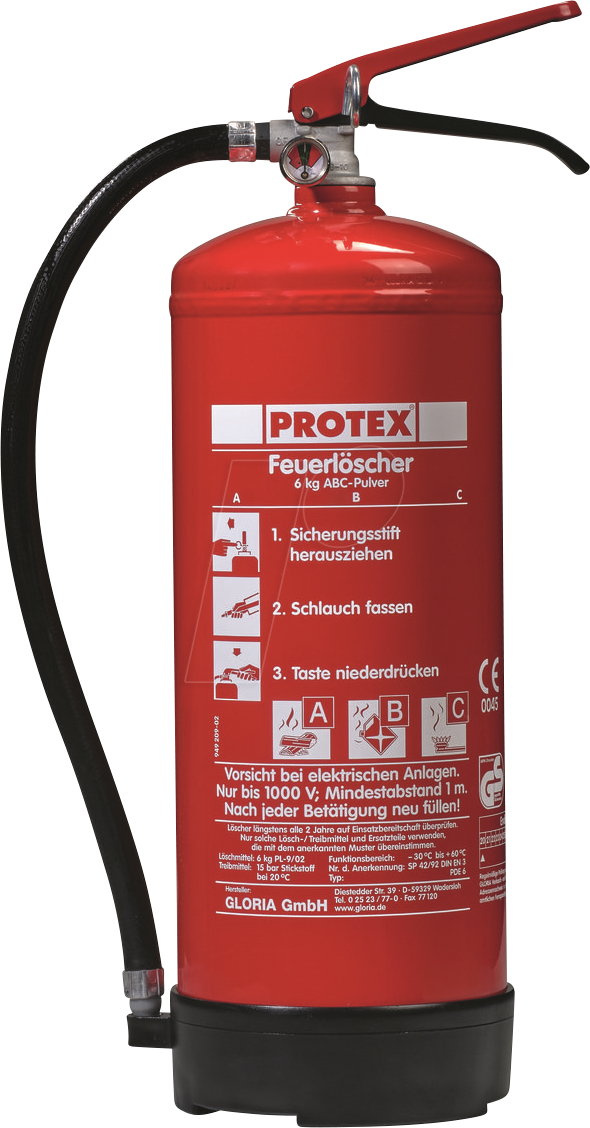 Thumbnail - GLORIA PDE6 - Feuerlöscher Pulver, 6 kg