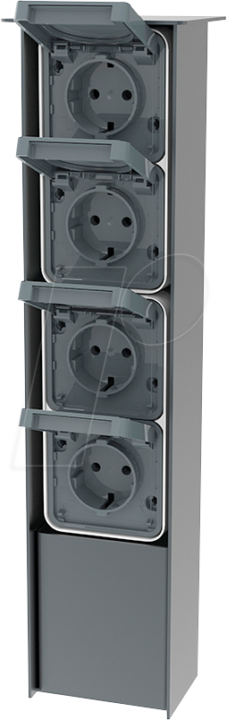 JEHOKA 40499555 - Edelstahl-Säule B 4.4, 4 Steckdosen