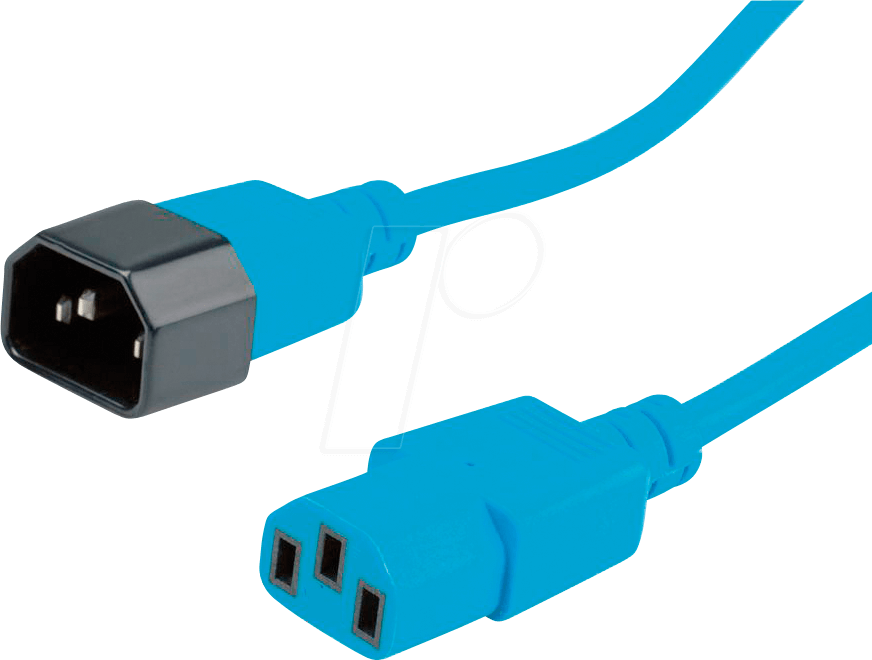 NKKV 200 BL - Netzkabelverlängerung, C14, 1,8 m, blau, C13