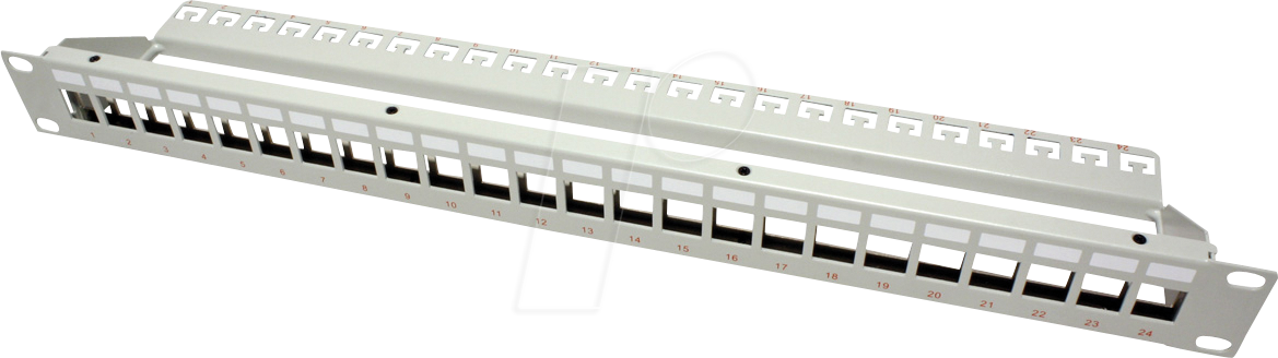 ROLINE 26110359 - 19'' Keystone Patchpanel, 24-Port, geschirmt, grau
