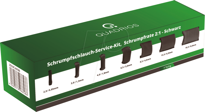 QUAD 2004CA098 - Schrumpfschlauch Kit - Schrumpfrate 2:1, 7 teilig