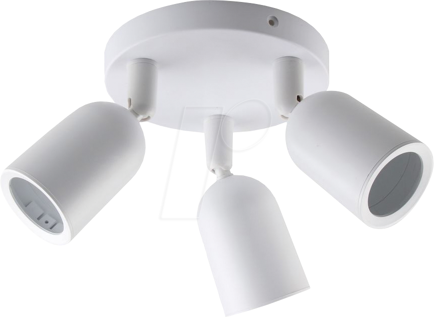OPT 2025 - Deckenleuchte, GU10, rund,  schwenkbar, weiß, 3 Spots