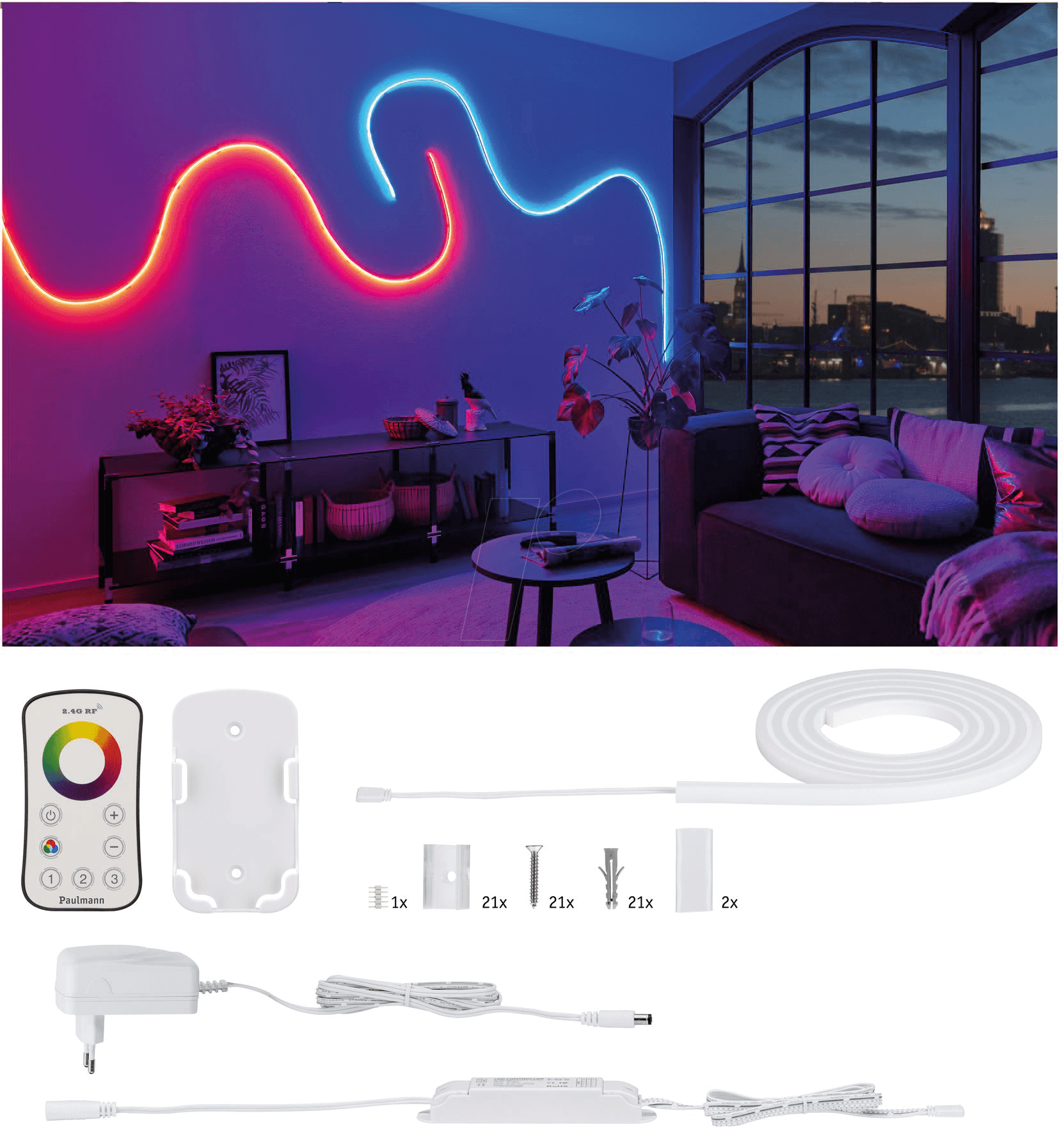 PLM 70965 - LED-Streifen MaxLED Flow, 16 W, 600 lm, RGB, 1500 mm, dimmbar