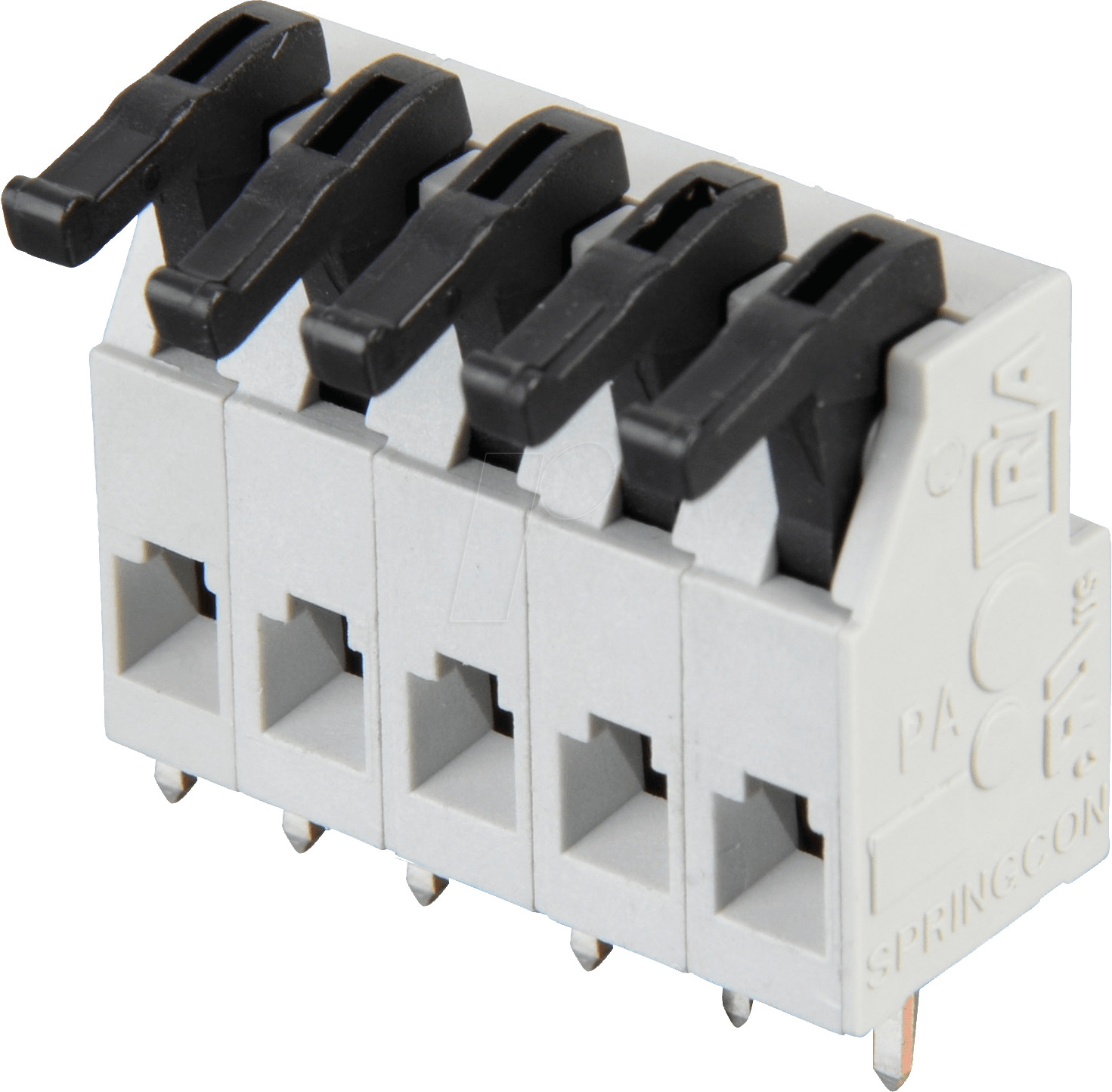 AST 025-05 - Federkraftklemme, 5-pol, Ø 0,08 - 1 mm, RM 5,0