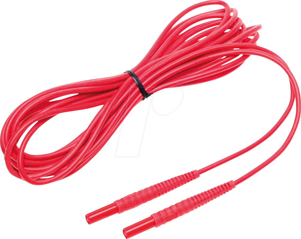 SONEL 5REBB - Prüfleitung, 5,0 m, rot, gesichert, 1 kV