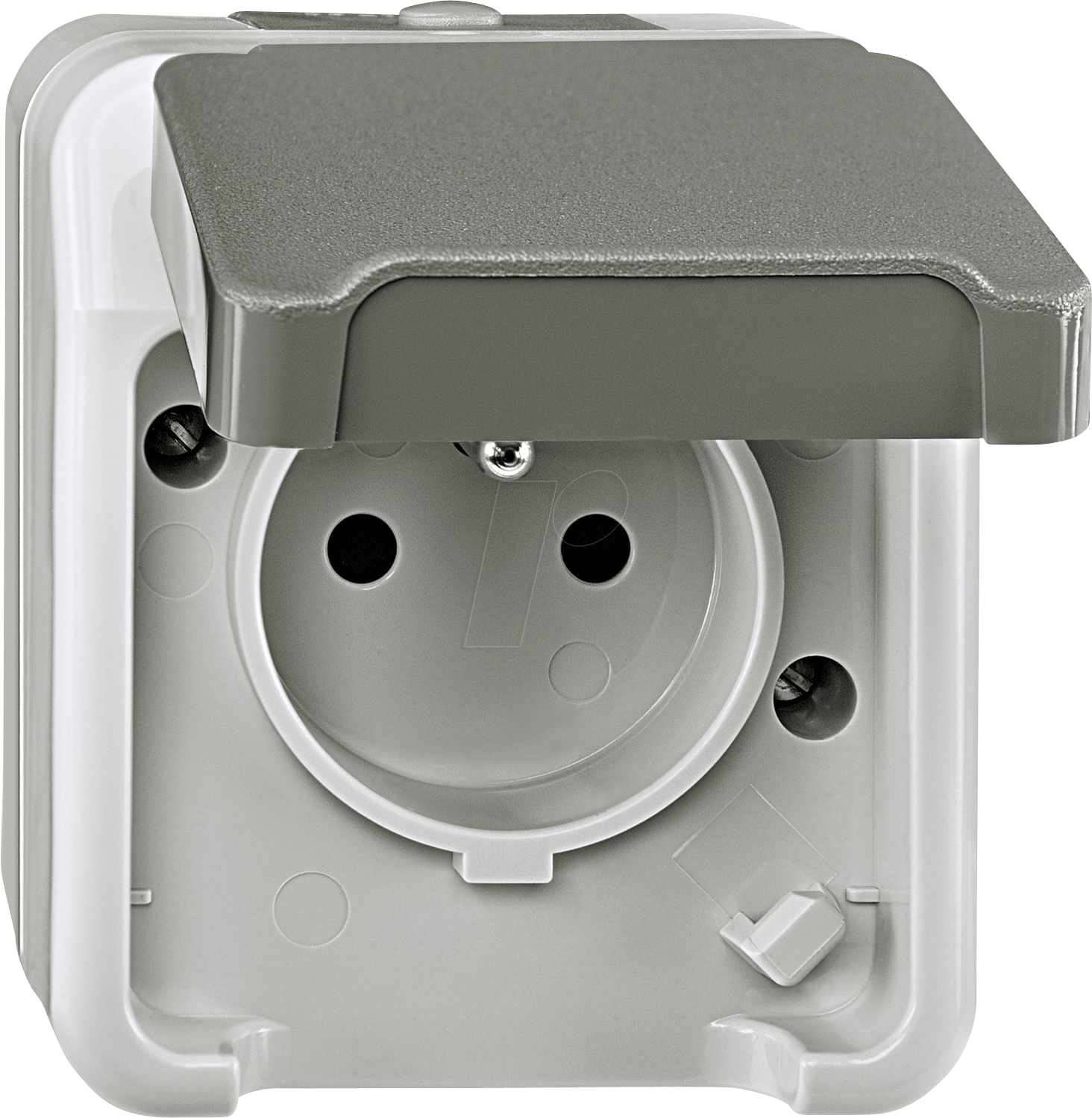 EL ME 25008029 - Steckdosen-Einsatz mit Schutzkontaktstift & Klappdeckel AQUASTAR