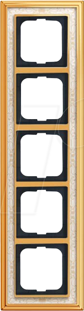 BJ 1725-836 - Abdeckrahmen 5-fach Messing poliert Dekor elfenbeinweiß -dynasty