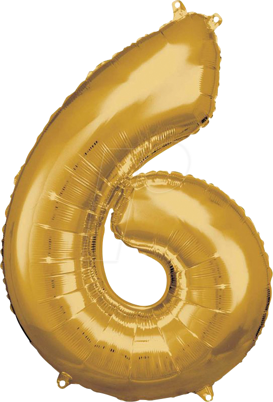 AMSC BALLON 6 GO - AMSCAN Folienballon Zahl 6 gold