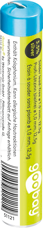 LZ FP BF 1,0 12 - Lötzinn bleifrei mit Silber- und Kupferanteil,Ø 1,0 mm, 12,5 g