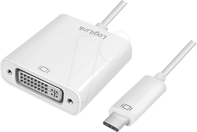 LOGILINK UA0245A - Adapter, USB-C Stecker > DVI-D Buchse, 1080p, weiß
