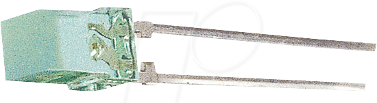 V 532 - Flat-LED, 5x5 mm, bedrahtet, grün, 8 mcd, 110°