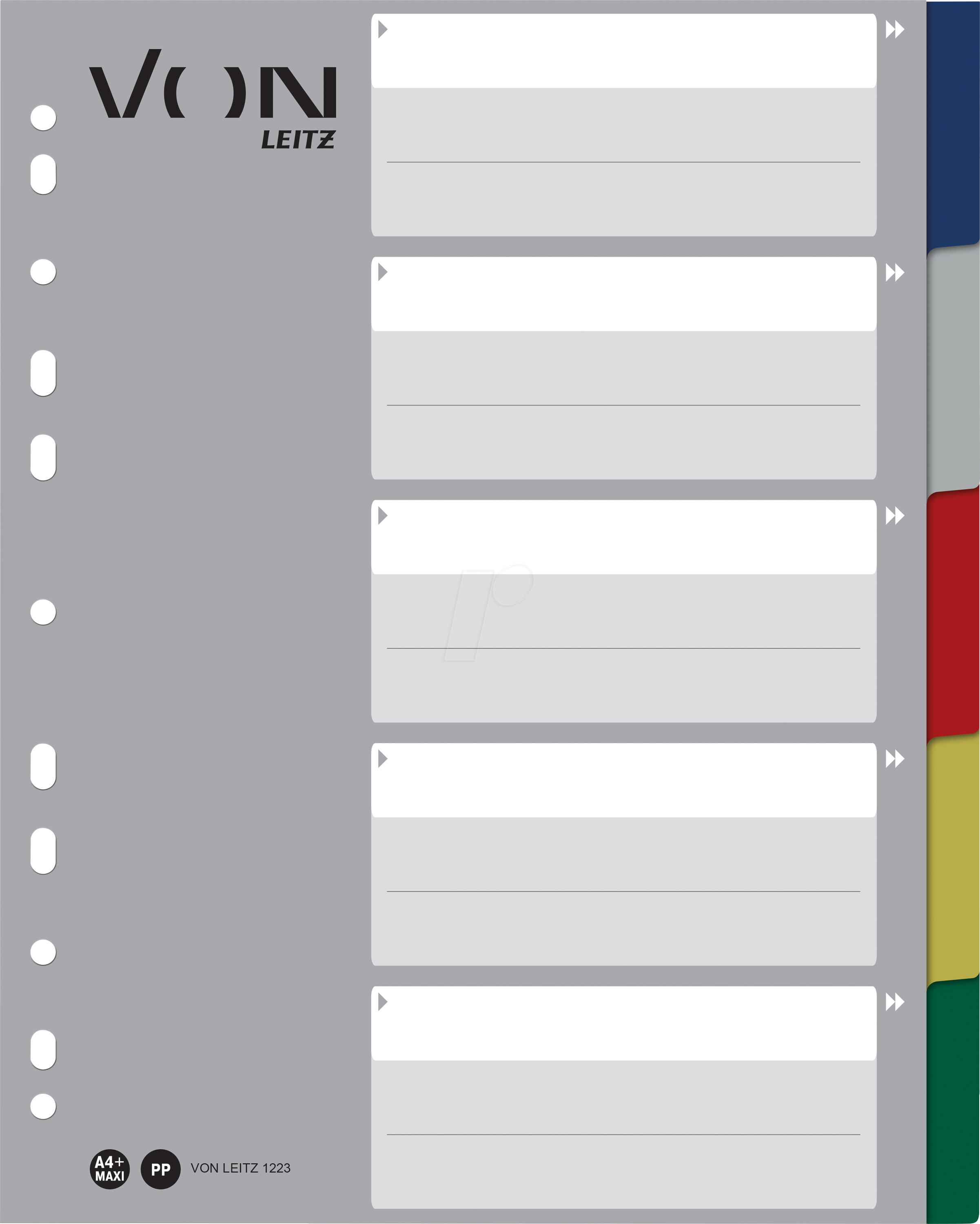 VONL 12230000 - Kunststoffregister, A4 (1-5), mehrfarbig