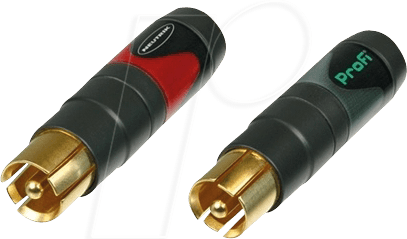 NEUTRIK NF-2CB - Cinchstecker, schwarz, mit Farbcodierung, vergoldet
