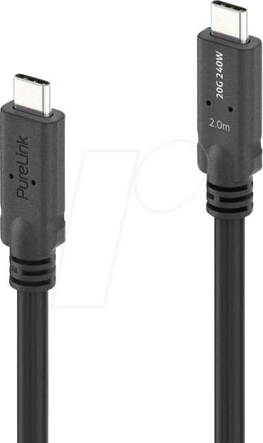 PURE PI6600-020 - USB 20 Gbit/s Kabel, 240 W, 8K 30Hz, 2,0 m