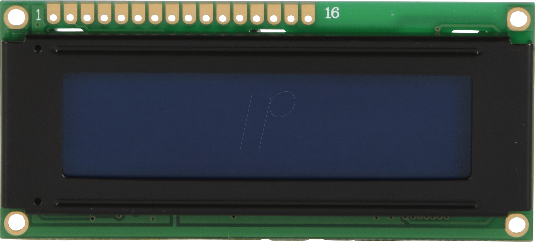 LCD-PM 2X16-10 D - LCD-Modul, 2x16, 80x36x10,5mm, bl/ws, m.Bel.