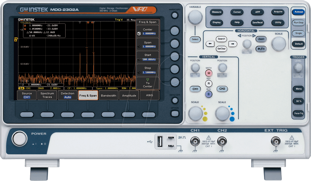 MDO-2302A - Digital-Speicher-Oszilloskop MDO-2302A, 300 MHz, 2 Kanäle