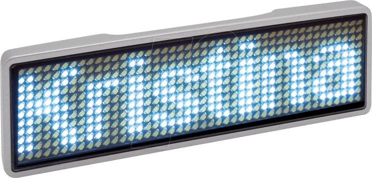 LED NAME SI WS - LED Name Tag, 11x44 Pixel, USB, Rahmen silber, LED weiß