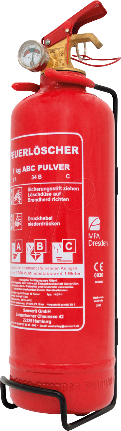 SENSORIT 1KGP - Feuerlöscher, Pulver, 1 kg
