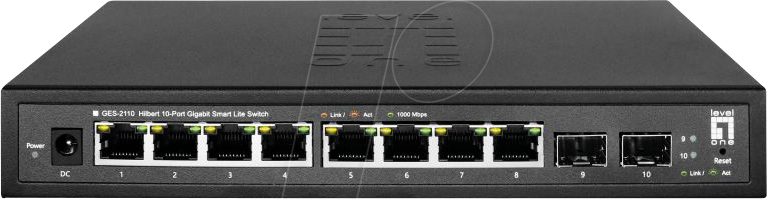 LEVELONE GES2110 - Switch, 10-Port, Gigabit Ethernet, SFP