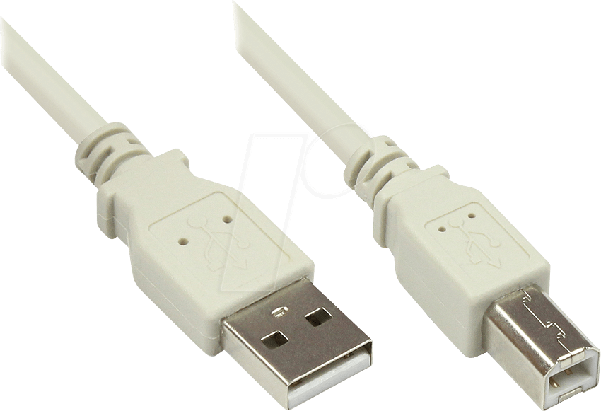 GC 2510-3OF - USB 2.0 Kabel, A Stecker auf B Stecker, grau, 3 m