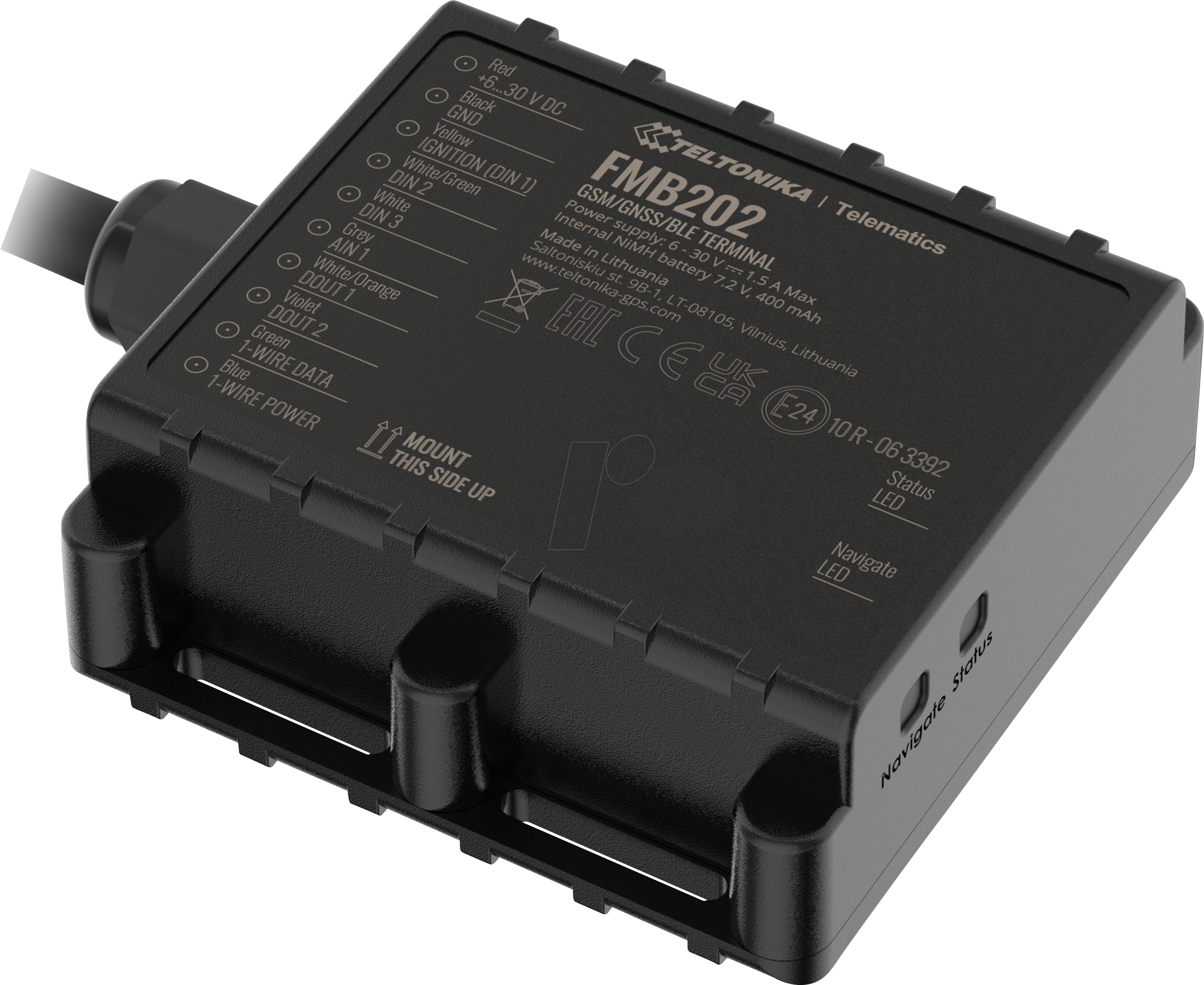 Thumbnail - TELTONIKA FMB202 - Terminal-Tracker, GNSS, GSM, Bluetooth, Batterie, wasserfest