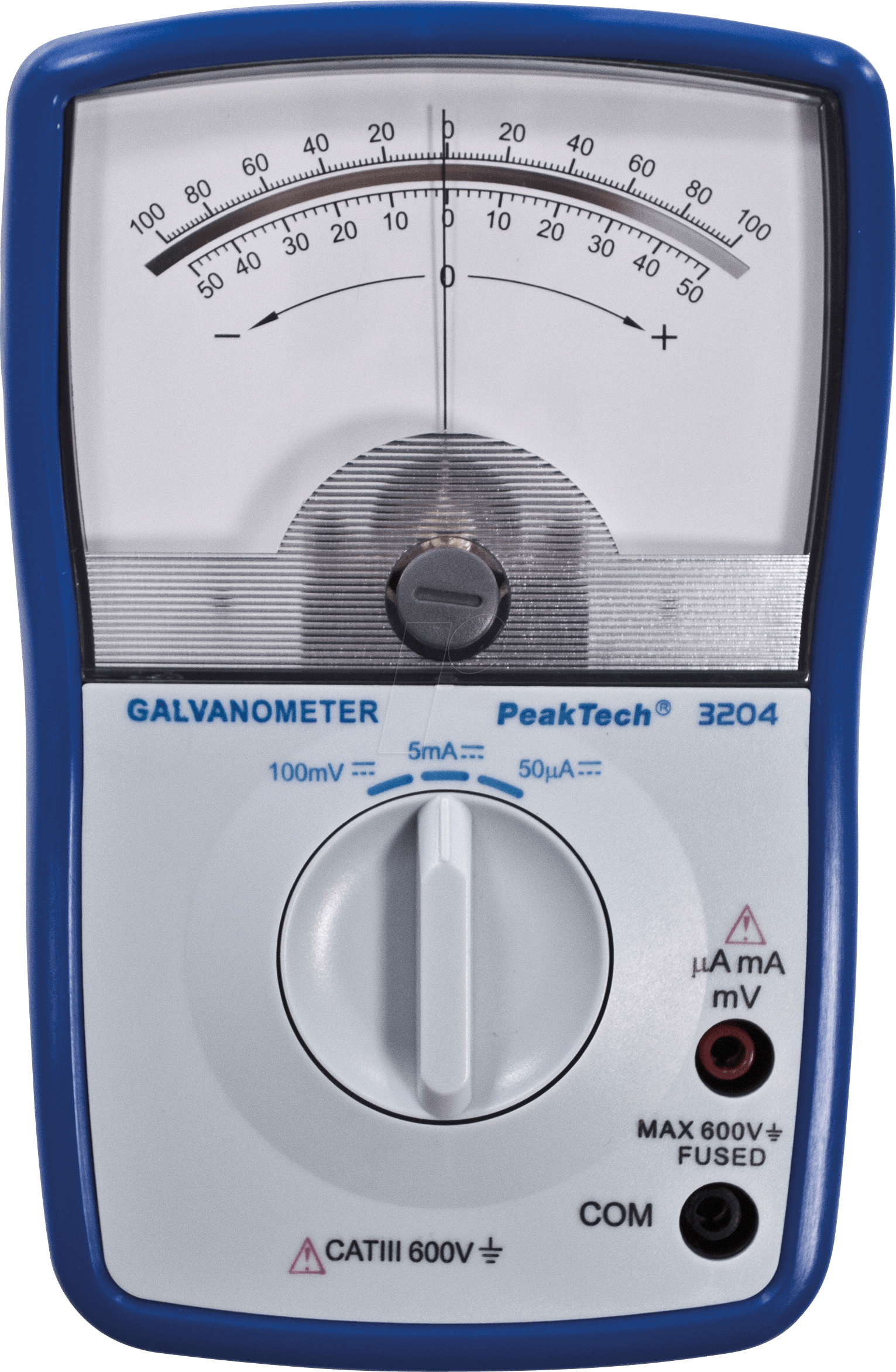 PEAKTECH 3204 - Galvanometer, analog, 5 mA, 100 mV DC