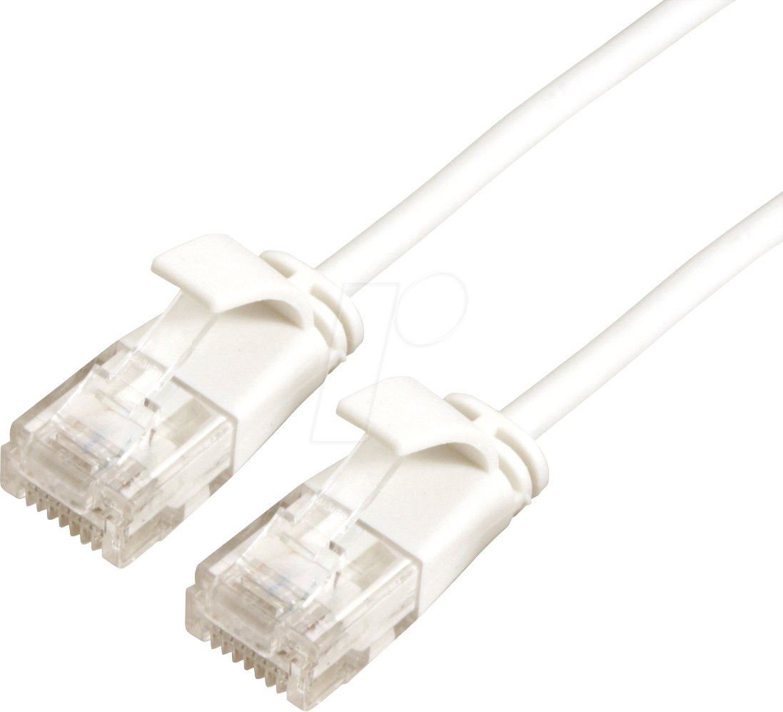 Thumbnail - ROLINE 21440979 - Cat.6a Slim Patchkabel, UTP, weiß, 0,3 m