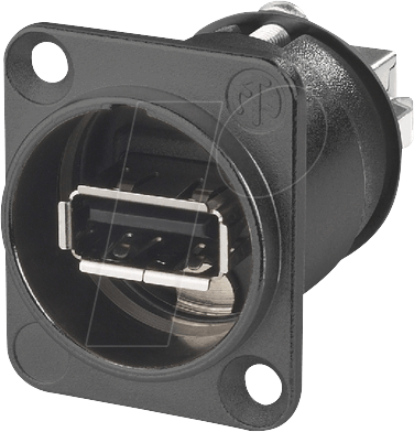 NEUTRIK NAUSB-WB - NEUTRIK USB-Einbaudurchgangsbuchse schwarz