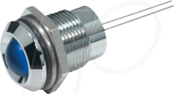 KIN 192D0000 - LED, bedrahtet, 8 mm, rot, Innen-/Außenrefl., Ø12,2 mm, 60 mcd