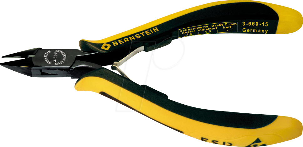 BERN 3-669-15 - ESD Seitenschneider, ableitfähig, 135 mm, Mini-Wate