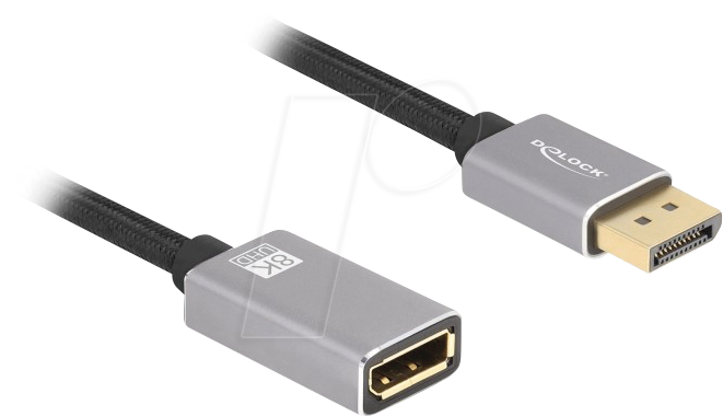DELOCK 81079 - DisplayPort Verlängerungskabel 8K 60 Hz, ohne Einrastfunktion