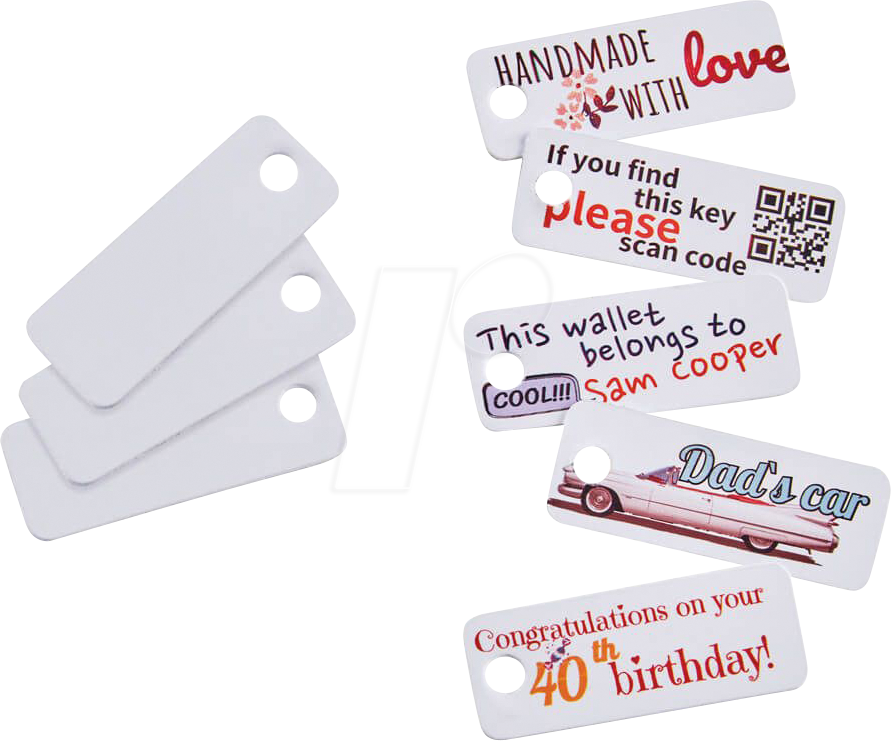 COLOP 156479 - e-mark® Kunststoffschild 45x18 mm, mit Lochung, 20 Stück