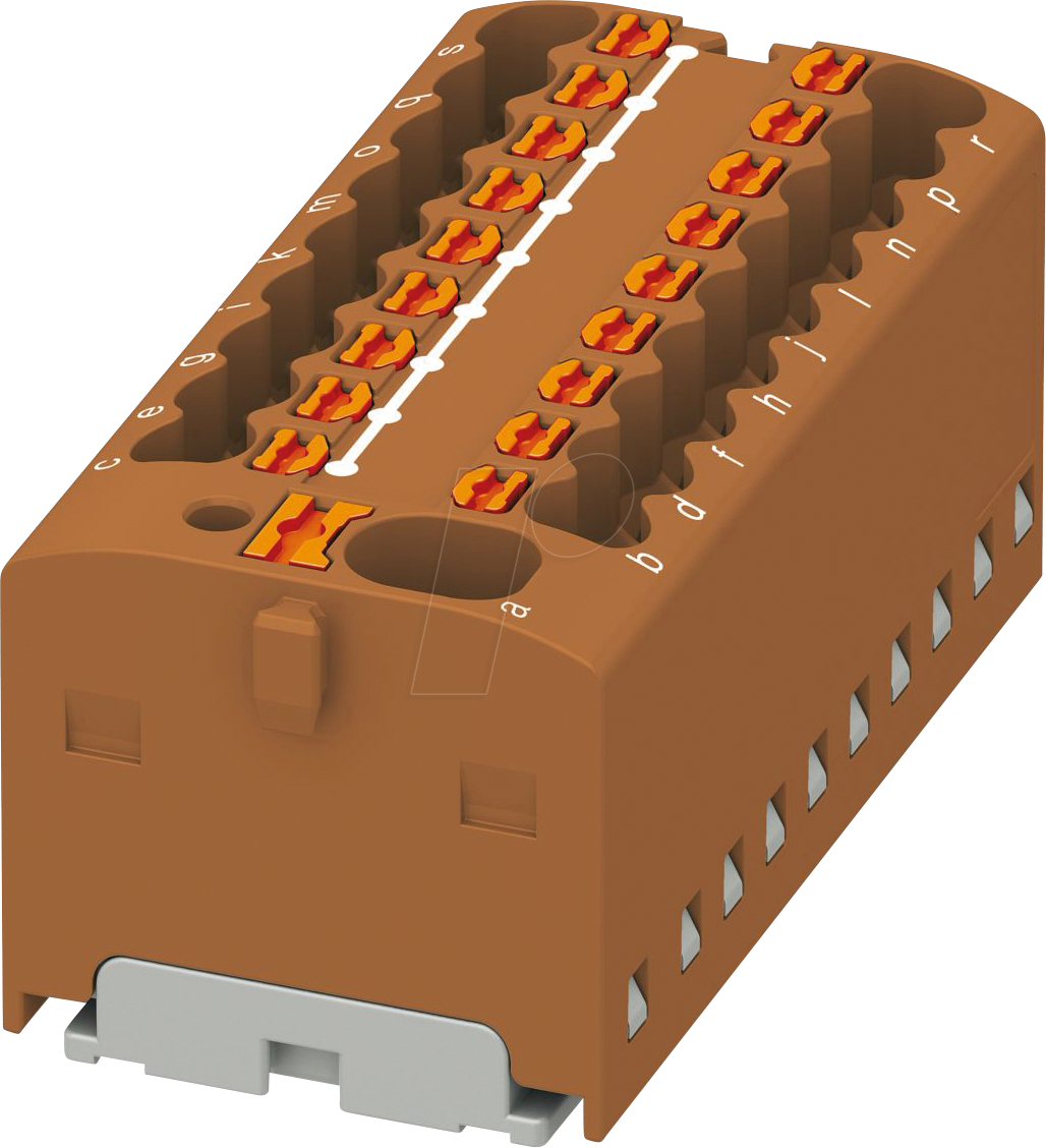 PHOE 1047421 - Verteilerblock PTFIX, 4/18x1,5, braun