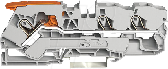 WAGO 2110-1301 - 3-Leiter-Durchgangsklemme, mit Hebel 10 mm², grau