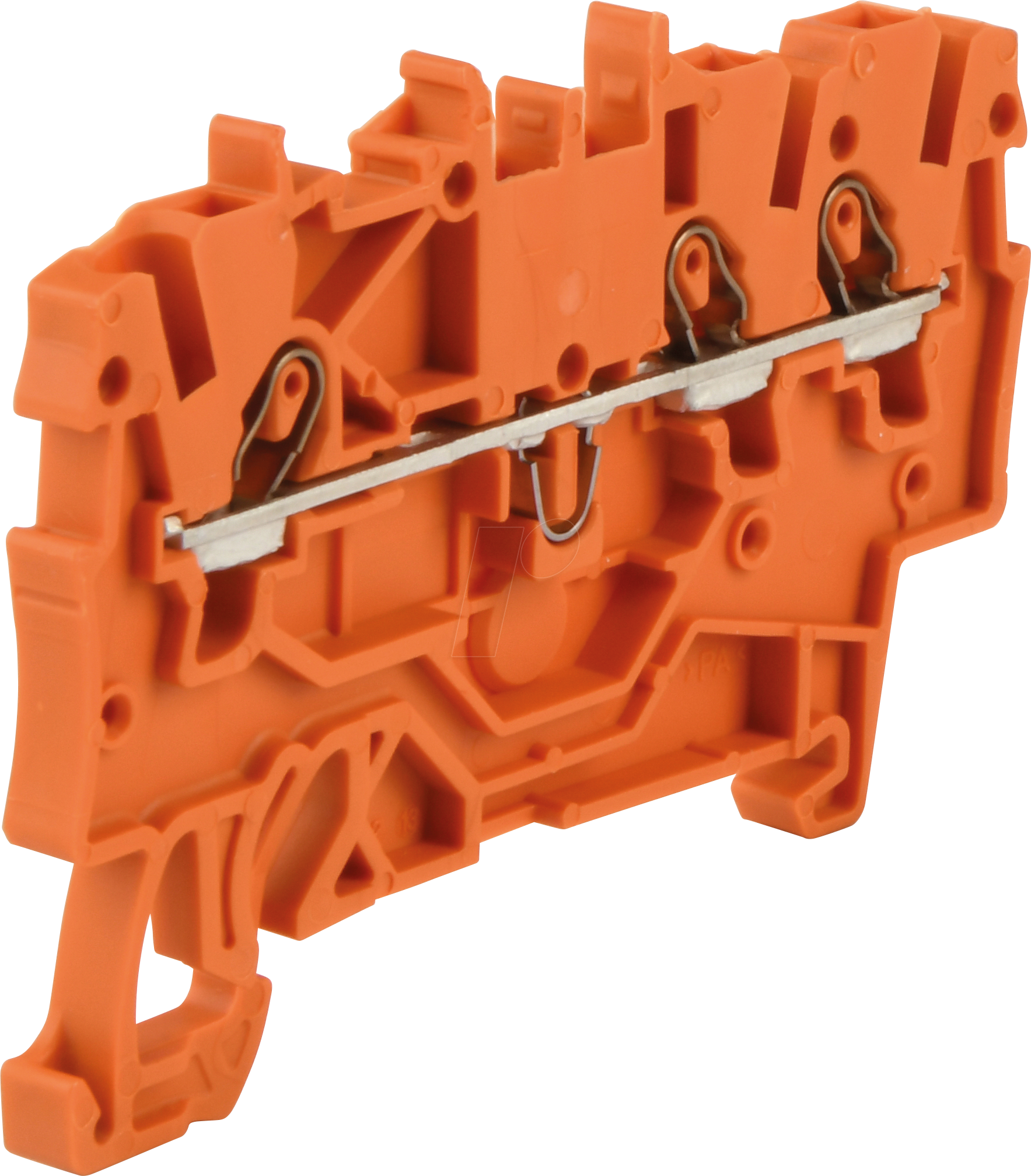 WAGO 2000-1302 - Durchgangsklemme, 3-Leiter, Ø 0,14 - 1,0 mm, orange
