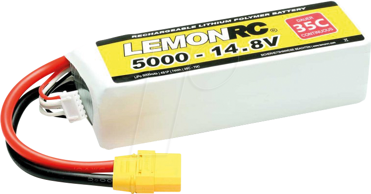LRC 4S 5000 - LiPo Akku LEMONRC 5000 - 14.8V (35C)