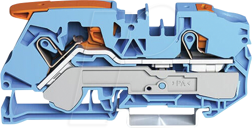 WAGO 2116-5204 - 2-Leiter-Durchgangsklemme, mit Hebel und Drücker 16 mm², blau