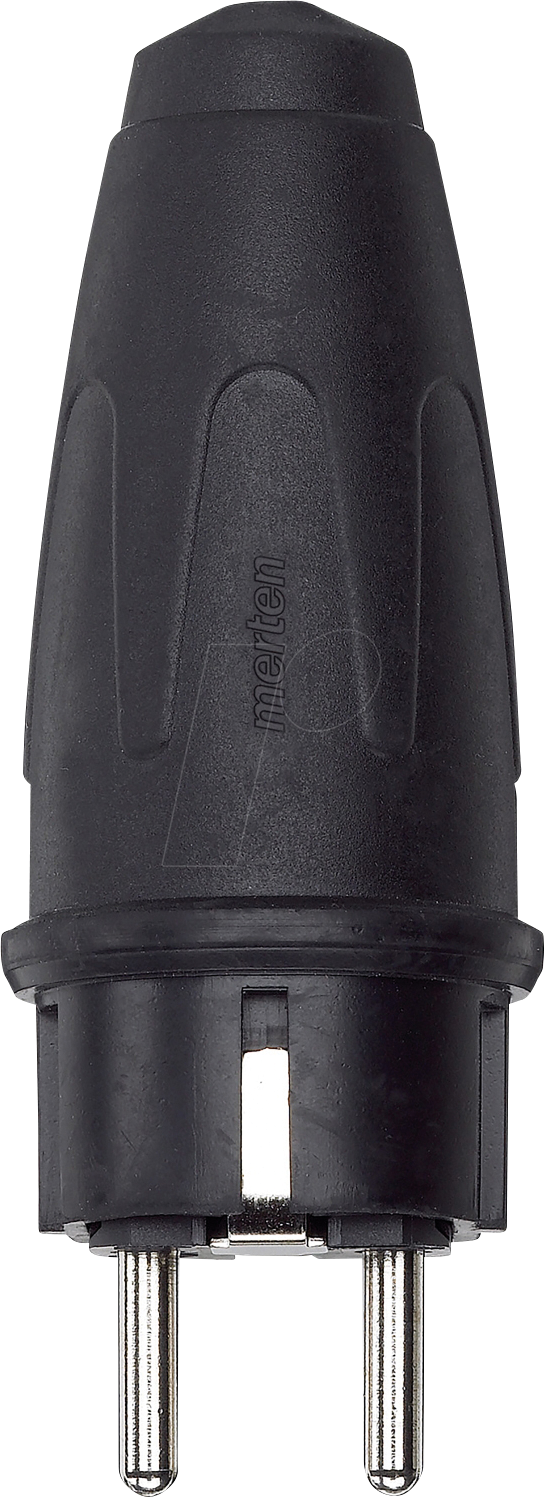 ME 123851 - Merten Vollgummistecker, schwarz, IP44