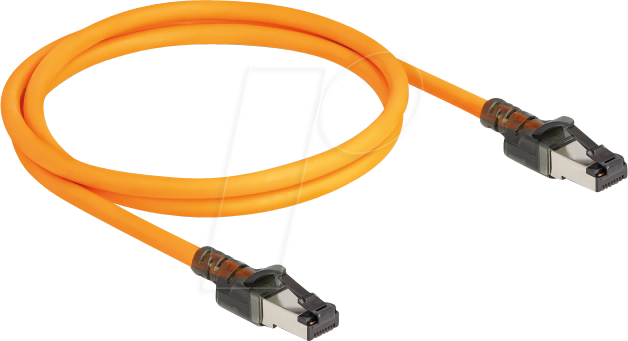 DELOCK 80405 - LED Patchkabel, Cat.6a, S/FTP, USB Type-C™, orange, 1 m