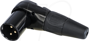 REAN RC3MR-B - XLR Kabelstecker 3-polig gewinkelt, schwarz