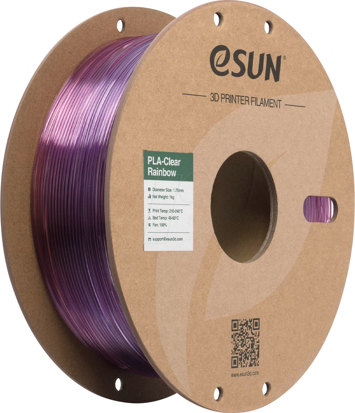 ESUN 72217812 - Filament, PLA-Clear, 1,75 mm, purpurrot, 1 kg