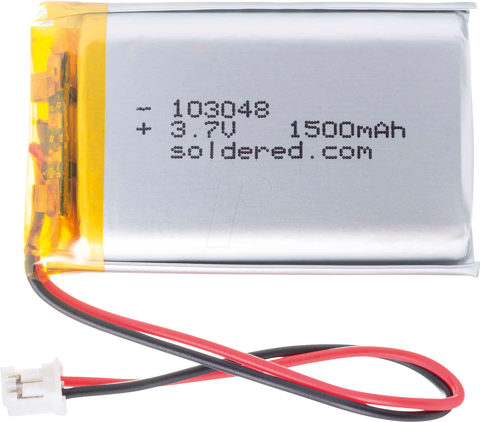 AKKU SOLD333283 - Li-Ion Akku, SOLDERED 333283, 1500 mAh, 3,7 V